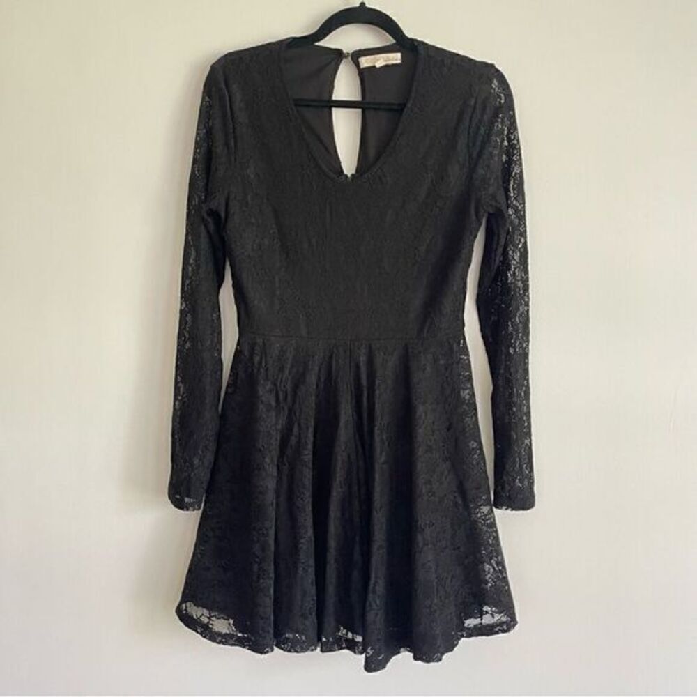 Rewind Floral Lace Black Long Sleeve Dress Women’s Size Medium